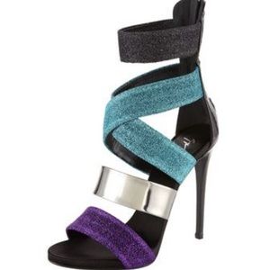 Giuseppe Zanotti Sparkle Multi-Band Sandal Viola